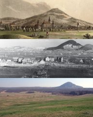 srovnávací kresba a fotografie o změně města