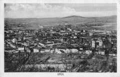 celkový pohled na starý Most (věž kostela za děkanským kostelem)