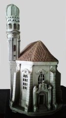 keramický model kostela