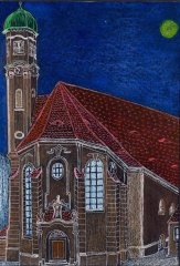 kresba kostela