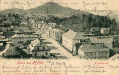 dobová pohlednice města s kostelem