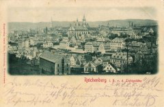 dobová pohlednice města s kostelem