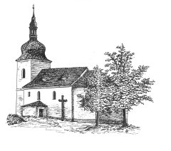 kresba kostela