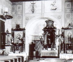 historické foto interiéru kostela