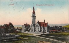 dobová pohlednice s námětem kostela