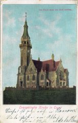 dobová pohlednice s kostelem