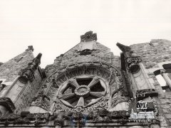 průčelí kostela před demolicí