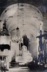 historické foto interiéru kostela