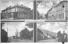 dobová pohlednice vsi s kaplí (vlevo dole) 
