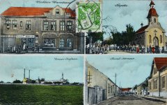 historická pohlednice obce s kaplí