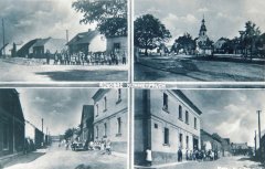 historická pohlednice obce s kaplí