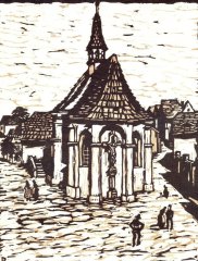 kresba kostela