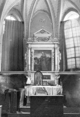 historické foto interiéru kostela - presbytář