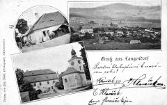 dobová pohlednice vsi s kaplí