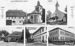 dobová pohlednice vsi s kaplí