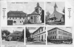 dobová pohlednice vsi s kaplí