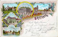 dobová pohlednice města s původním kostelem