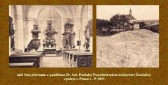 historické foto kostela a jeho interiéru