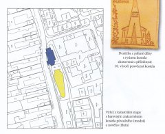 umístění starého a nového kostela na mapě