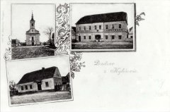 historická pohlednice s původním kostelem