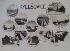 historická pohlednice vsi s kostelem
