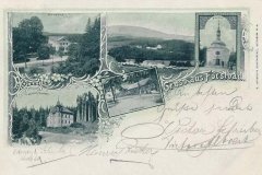 historické foto vsi s kaplí