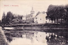 historická pohlednice s původním kostelem