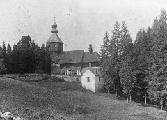 historické foto původního kostela