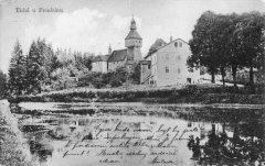 původní kostel na dobové pohlednici