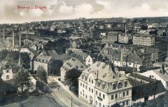 dobová pohlednice města s kostelem