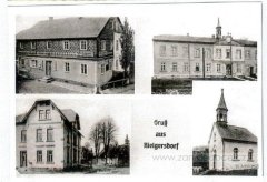 dobová pohlednice vsi s kaplí