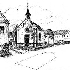 kresba kaple a jejího půdorysu