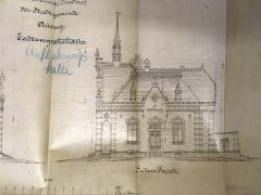 návrh kaple (boční pohled) od Maxe Loose von Losimfeldta
