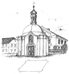 kresba kaple a jejího půdorysu