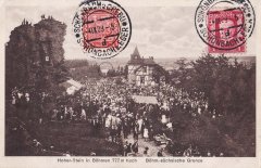 historické foto kaple (v pozadí v kroužku)