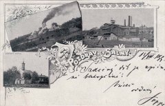 historická pohlednice s kaplí (vlevo)