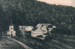 historické foto kaple a mlýna