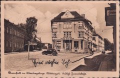 historické foto kostela (věž vpravo v pozadí)