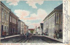 historické foto okolí kostela (vpravo za plotem)