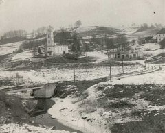 kostel před zbouráním a  zatopením