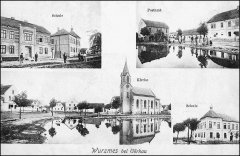 dobová pohlednice vsi s kaplí