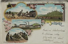 historická pohlednice vsi s kaplí