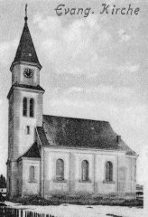 výřez snímku s kostelem z předchozí pohlednice