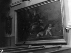 historické foto interiéru původního kostela - obraz sv. Ondřeje