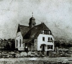 dobová pohlednice s námětem kostela