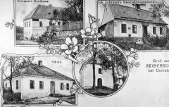 dobová pohlednice vsi s kaplí