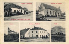 dobová pohlednice vsi s kostelem