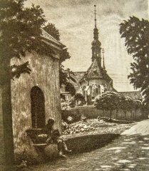 kresba kostela