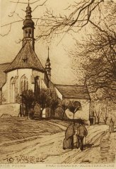kresba kostela