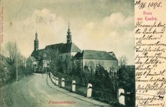 dobová pohlednice s motivem kostela